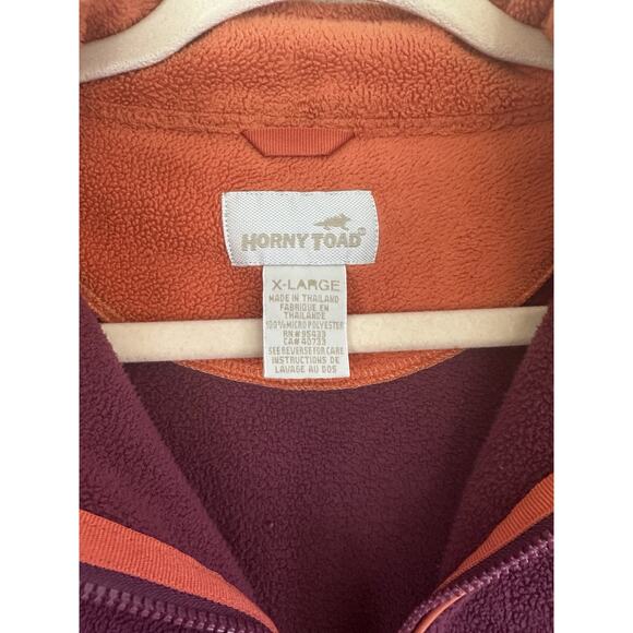 HORNY TOAD 1/4 Zip Fleece Jacket Sz XL Burgundy Orange Daphne Pullover Gorpcore - Picture 8 of 9